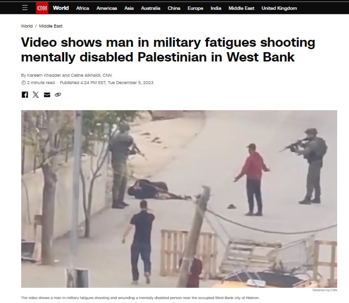 CNN biased report of killing Palestinian man.