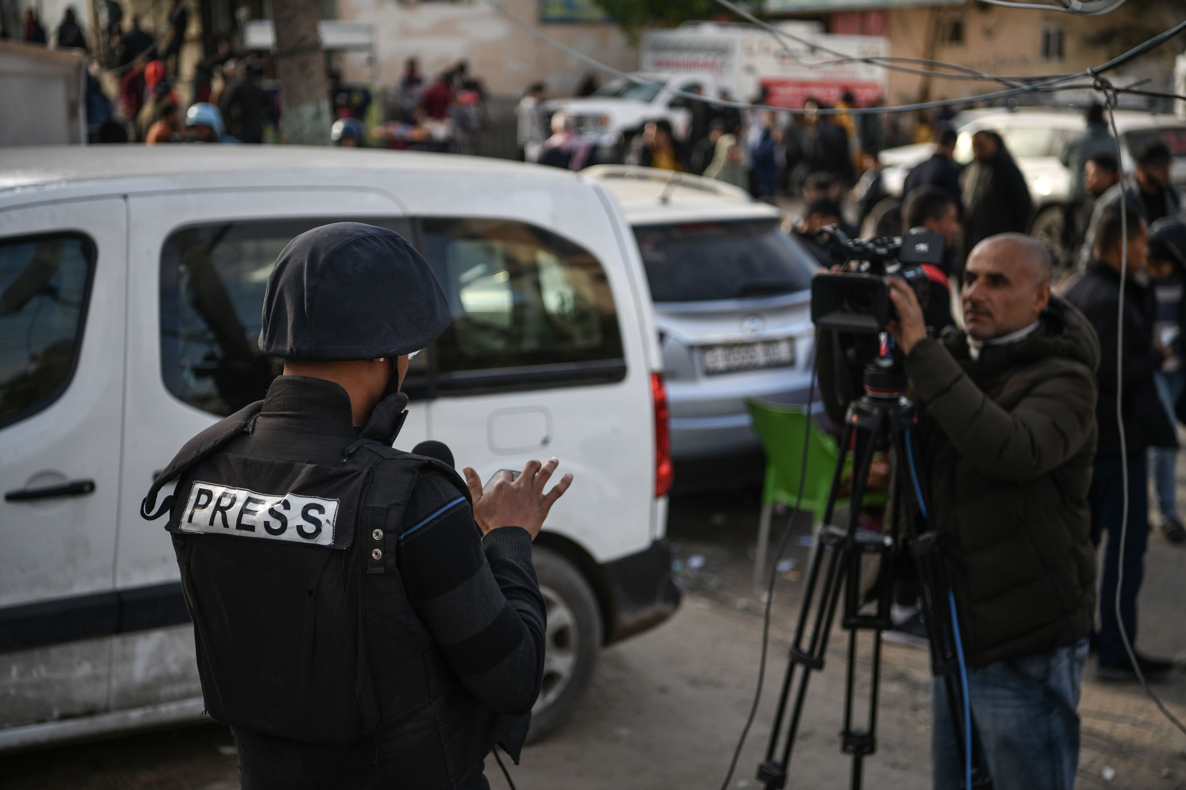 Palestinian journalists reporting in Gaza
