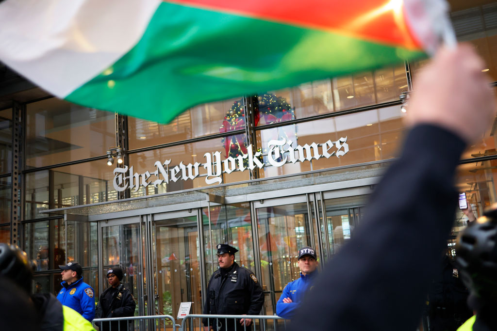 Pro-Palestine protests in front of NYTimes Dec 18, 2023 