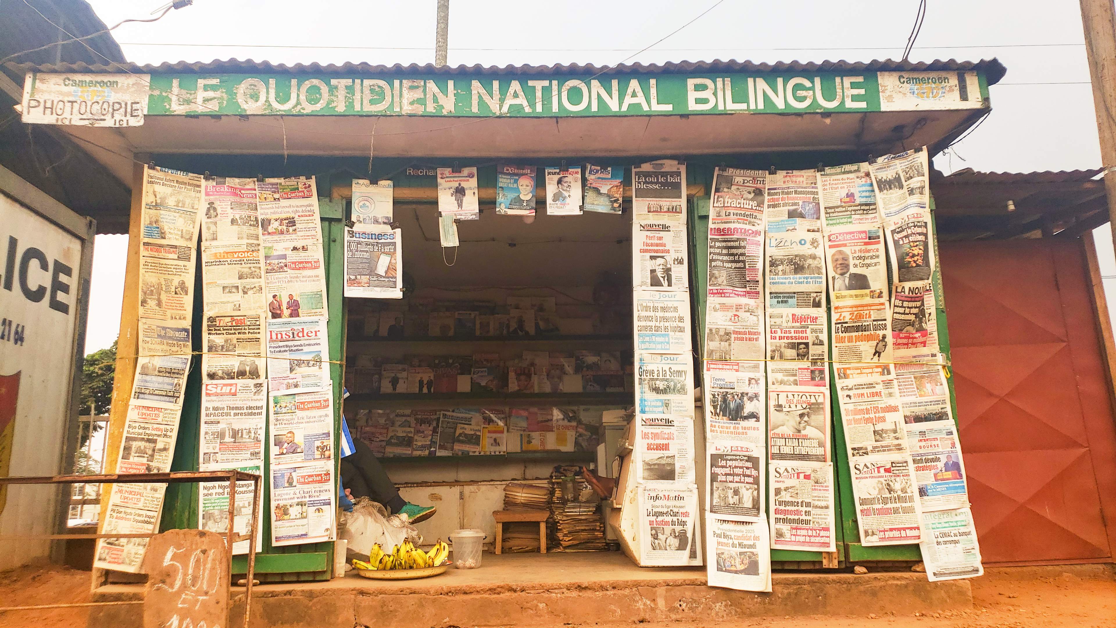 Cameroon Newspaper stands (courtesy of Akem Nkwain)
