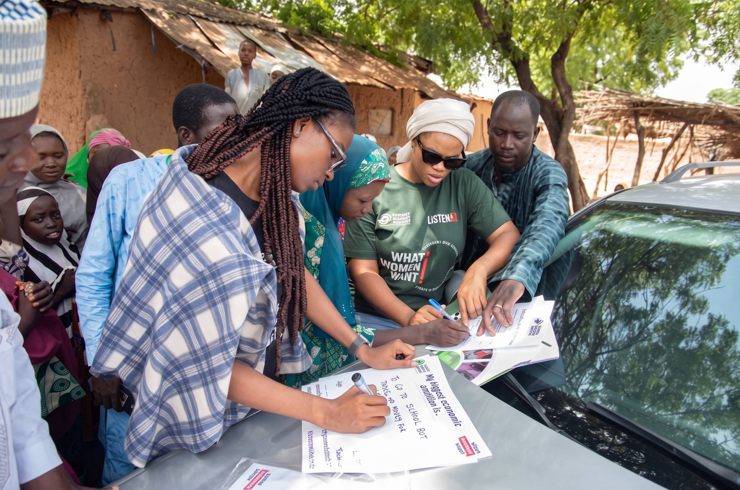 A field journalist listens attentively as a local translator and cultural interpreter facilitates an interview with community members in Northern Nigeria. (Photo: Reuters, Kano State, Nigeria – Mar 15, 2026)