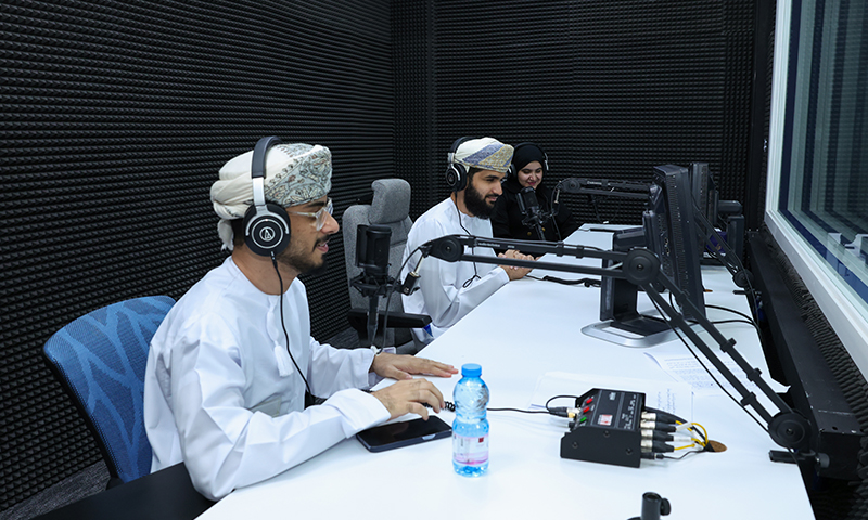 In the radio studio