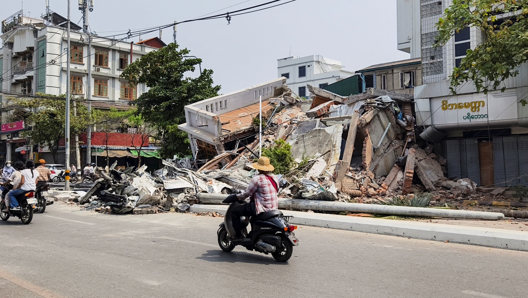 A view shows debris after a strong earthquake struck central Myanmar, in Mandalay, Myanmar, March 29, 2025. REUTERS/Stringer