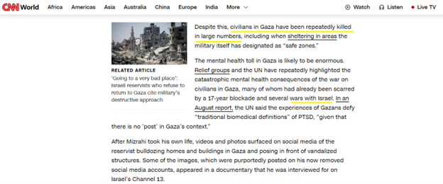 CNN Humanize Israeli war crimes