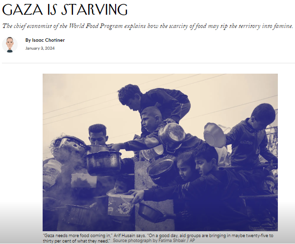 GAZA's Famine coverage in passive voice on The New Yorker
