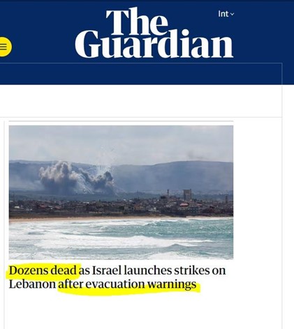 Guardian bias on Lebanon