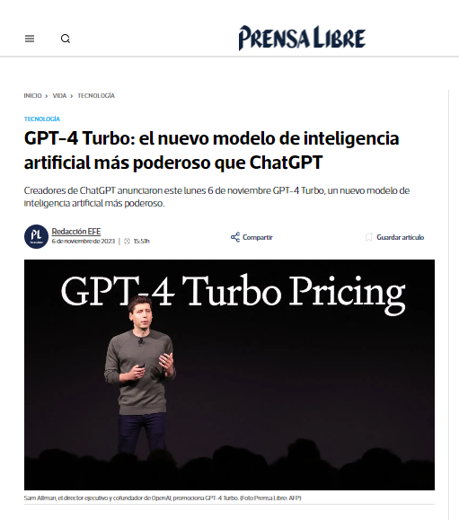 Guatemalan media, Prensa Libre, through the news agency EFE, giving uncritical coverage to Open AI about Chat GPT