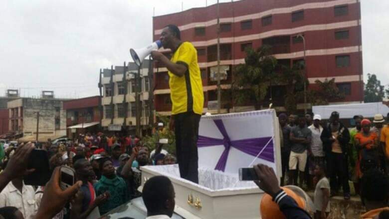 Mancho Bibixy Tse is currently serving a 15-year prison sentence for organising a coffin revolution in Cameroon (Credit: Mancho Bibixy Tse)