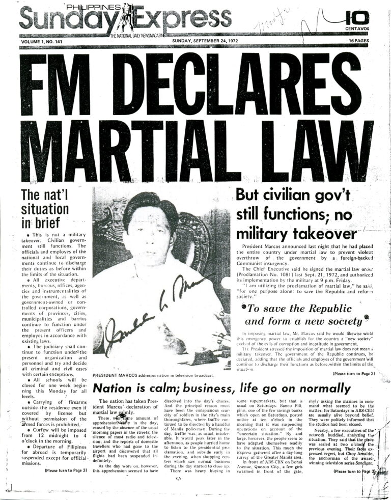 Marcos declares martial law