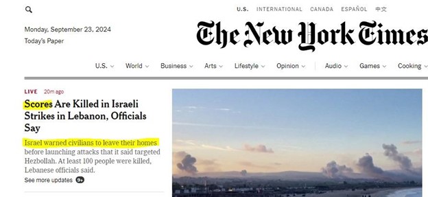 NYT bias Lebanon article 