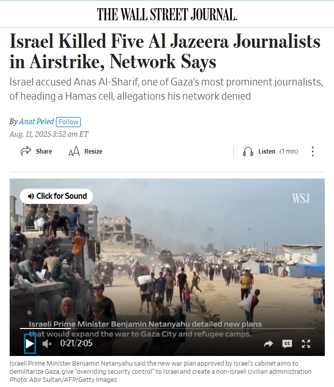 WSJ Bias on Anas Killing