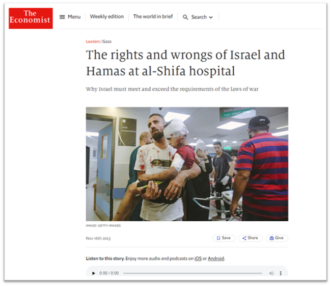 Analyzing The Economist's Controversial Report on Al-Shifa Hospital Raid: A Case of Biased Journalism?