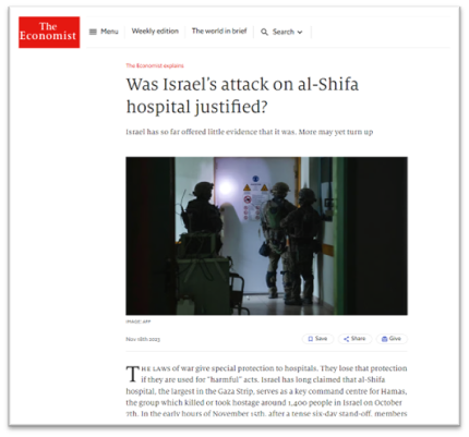 Analyzing The Economist's Controversial Report on Al-Shifa Hospital Raid: A Case of Biased Journalism?