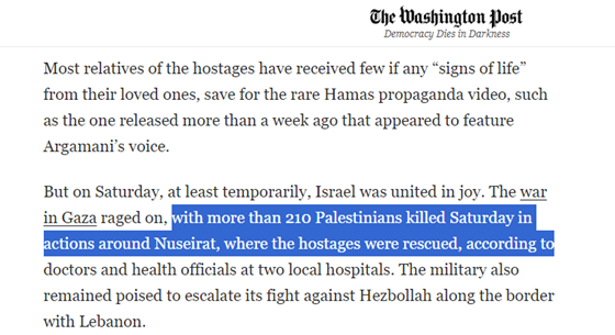 Washington Post Bias on Killing of Palestinians