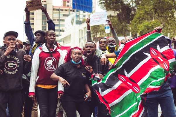 Kenyans protest against Ruto’s Finance Bill on the streets of Nairobi.  Photo: Jason Maranga