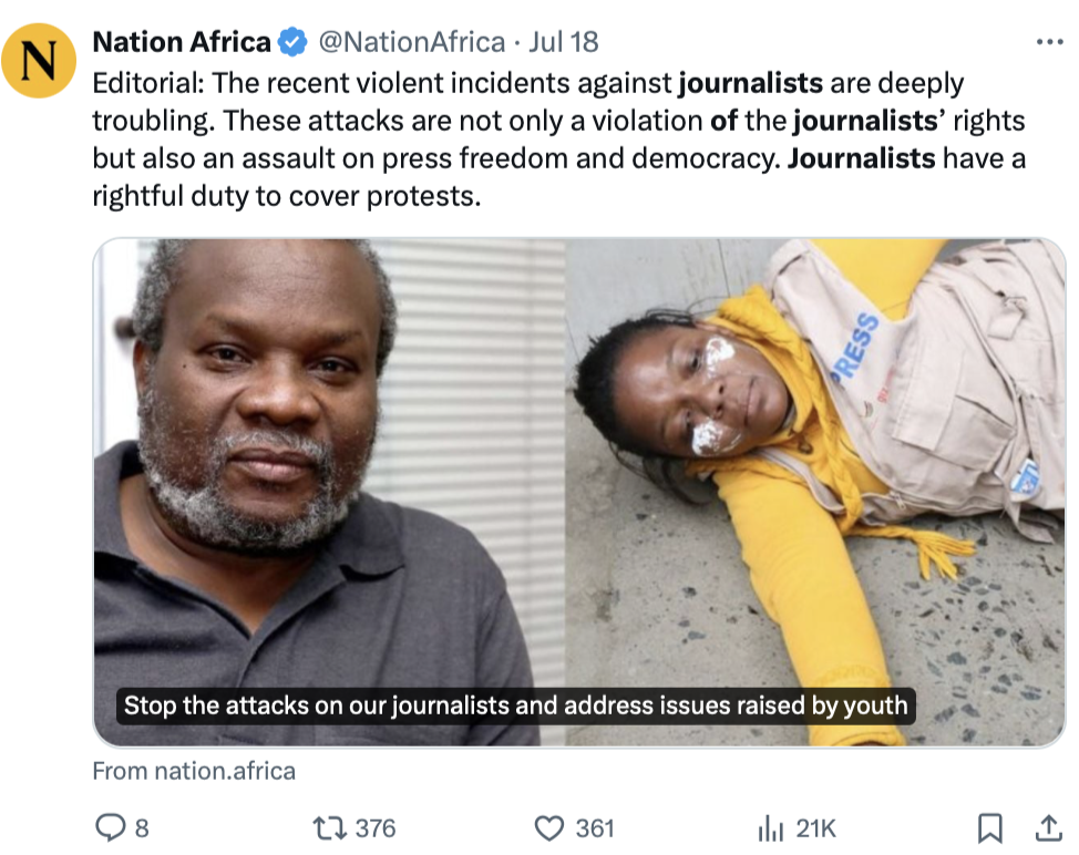 Tweet on African Journalists 