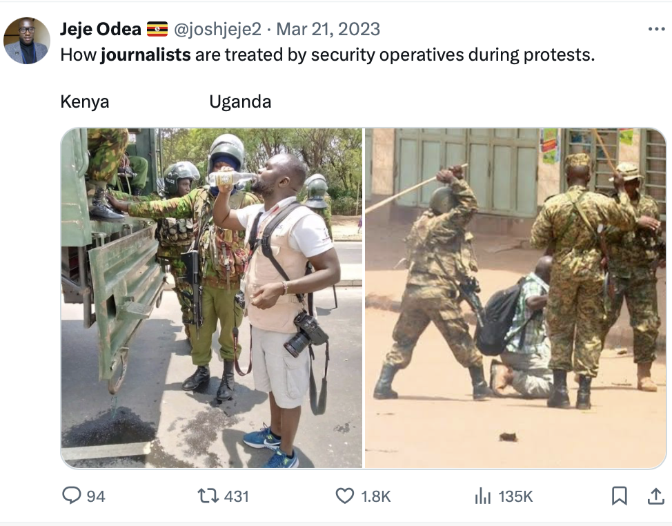 Tweet on African Journalists