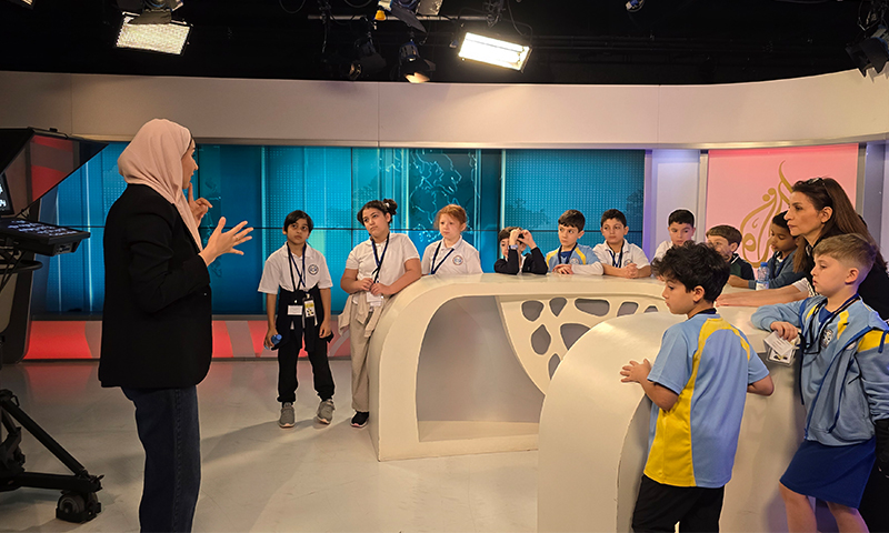 In the television studio