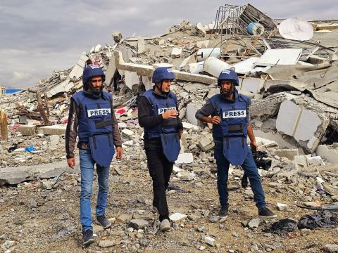 Hisham Zakkout in Gaza, reporting from war zone