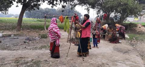 A Video Volunteer shooting for a story in rural India