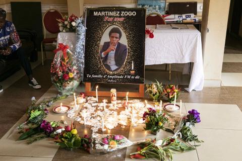 A condolence book was opened for the late Martinez Zogo at the headquarters of the Amplitude FM radio station where was station manager