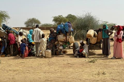 People who fled the Zamzam camp on April 13, 2025